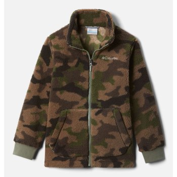 Columbia Jas Jongens, Rugged Ridge II Full Zip Sherpa Grijs Groen Camo, 30BLMHSRC